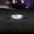 2020s Rainbow Moonstone Ring With Natural Diamond & Blue Sapphire Accents: 14k Gold, Size 6.75 For Sale - Image 5 of 9