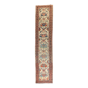 Ivory Tribal Heriz Serapi Runner