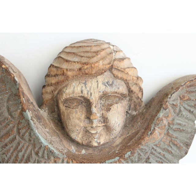 Patinated French Style Carved Vinatge Cherub For Sale In Los Angeles - Image 6 of 7