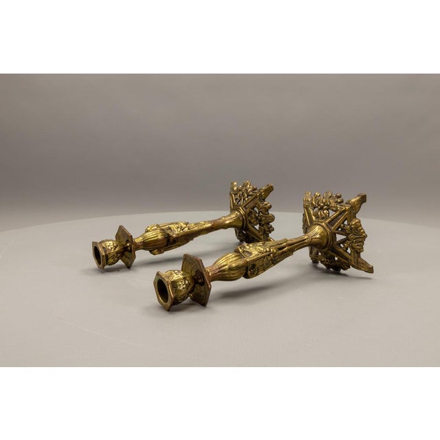 French Art Deco Bronze Candlesticks with Marabou Storks, 1930s, Set of 2 For Sale - Image 12 of 18