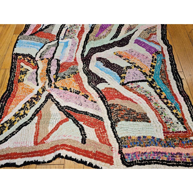 Vintage Moroccan Tapestry Rug, Handwoven, Mid-Century Modern Abstract Design, 6’ X 7’ For Sale - Image 4 of 10