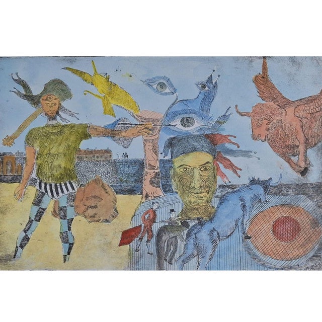 Andrzej Janeczko, My Sick Eyes, Etching Lavished with Watercolour, 2022, Etching For Sale - Image 3 of 6