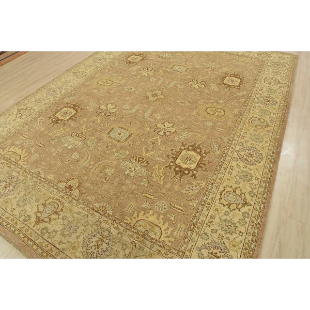Farmhouse Ziegler Rug 9′ X 12’5” Brown Wool Traditional Hand-Knotted Oriental Carpet For Sale - Image 3 of 15