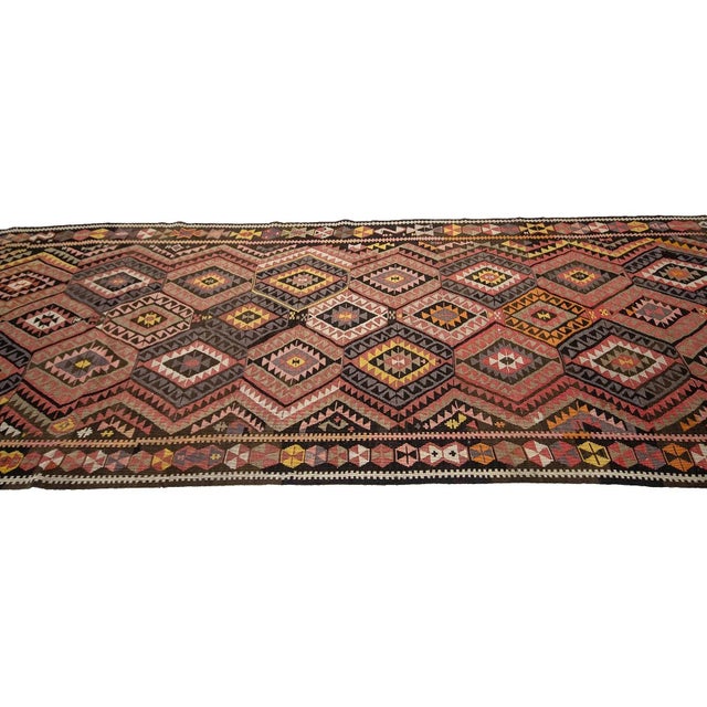 Vintage Handwoven Turkish Kilim Rug For Sale - Image 4 of 7