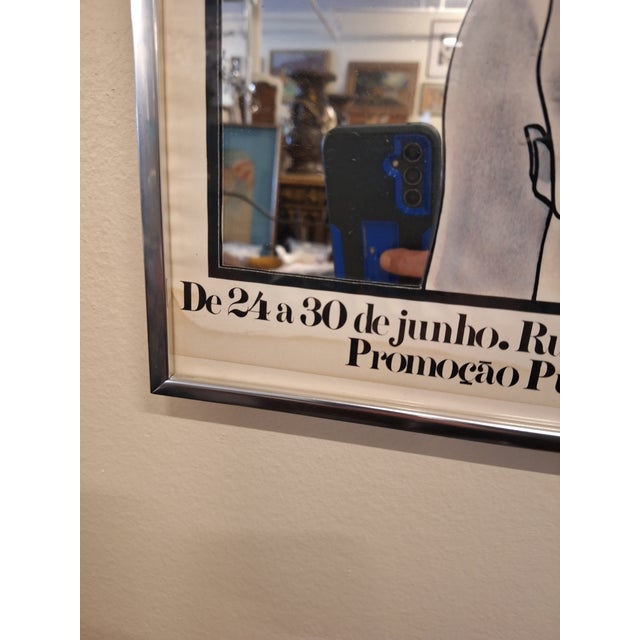Juarez Machado 1976 Mixed Media Exhibition of Mirrors Poster For Sale - Image 4 of 4