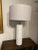 Ivory Mid-Century Modern Sonneman Style Solid Marble Cylindrical Lamp For Sale - Image 8 of 9