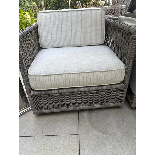 Serena & Lily Outdoor Serena and Lily Pacifica Chairs - 2 Swivel and 2 Stationary, Attributed For Sale - Image 4 of 4