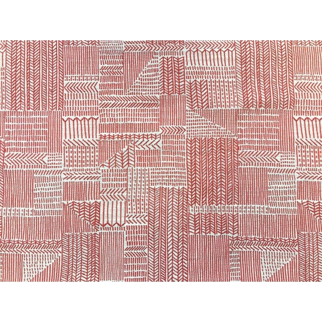 Pollack Helsinki Red Beige Abstract Scandinavian Upholstery Drapery Fabric For Sale - Image 4 of 4