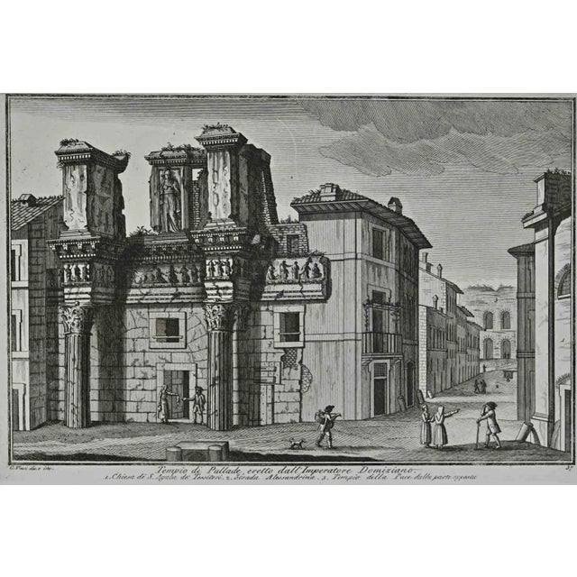 After Giuseppe Vasi, Temple of Pallas, Etching, 18th Century For Sale