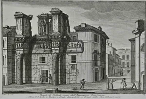After Giuseppe Vasi, Temple of Pallas, Etching, 18th Century