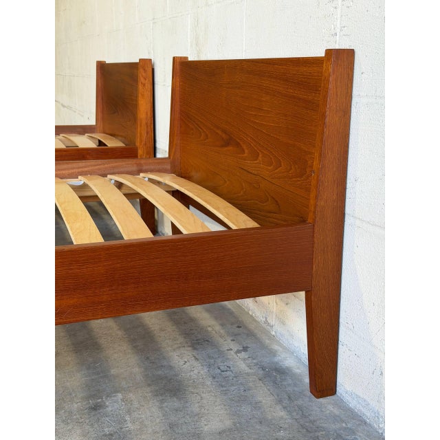 Teak Twin Beds Set of 2 Danish Mid-Century Modern 1960s For Sale - Image 10 of 11