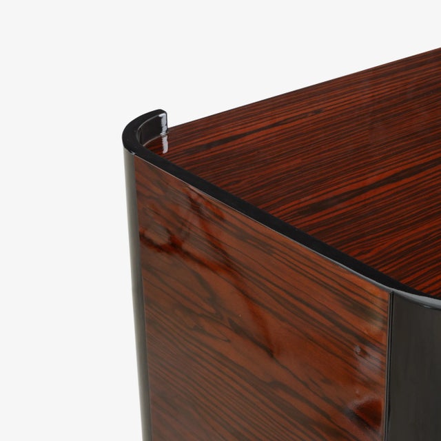 French Art-Deco Executive Desk in High-Gloss Macassar Ebony & Brass For Sale - Image 12 of 12