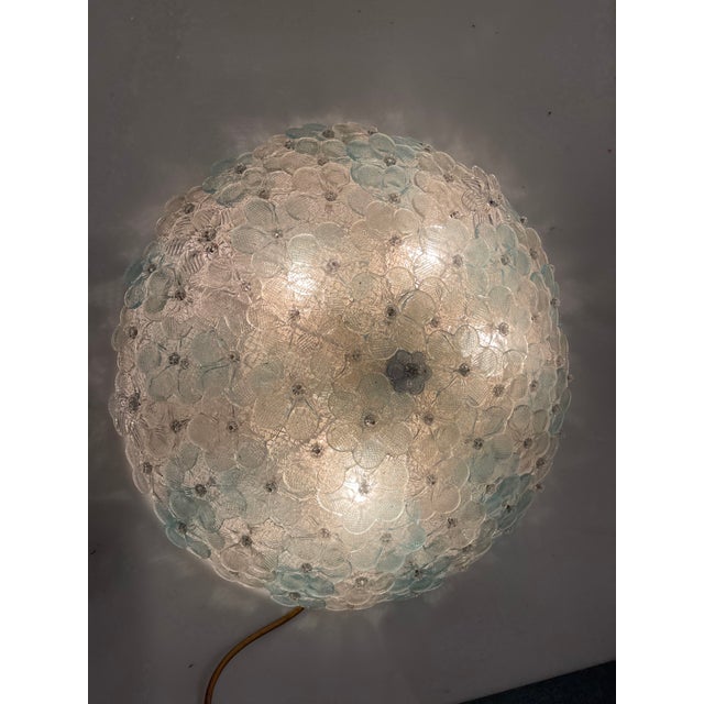 Archimede Seguso Large Murano Glass Flower Flush Mount by Seguso, 1960s For Sale - Image 4 of 9