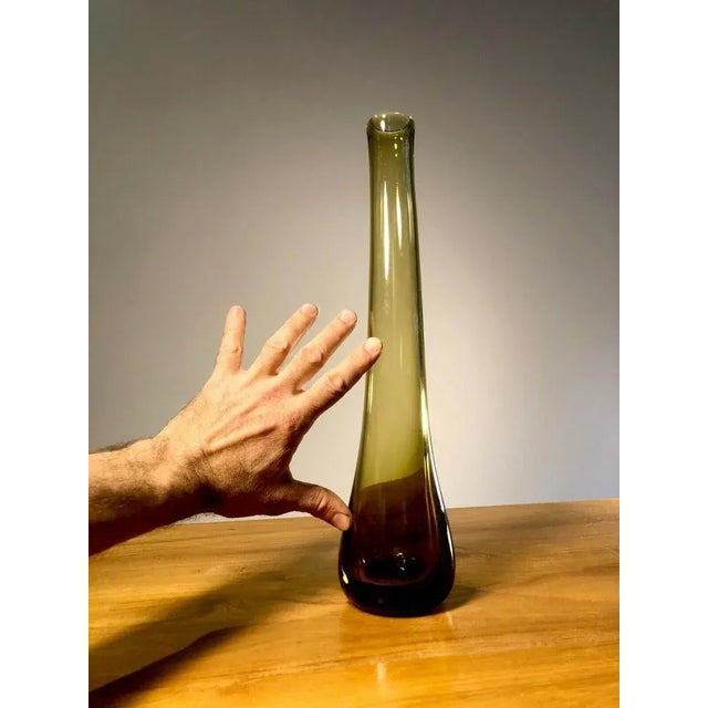 Vase Soliflore in Blown Glass by Claude Morin, 1960s For Sale - Image 6 of 11
