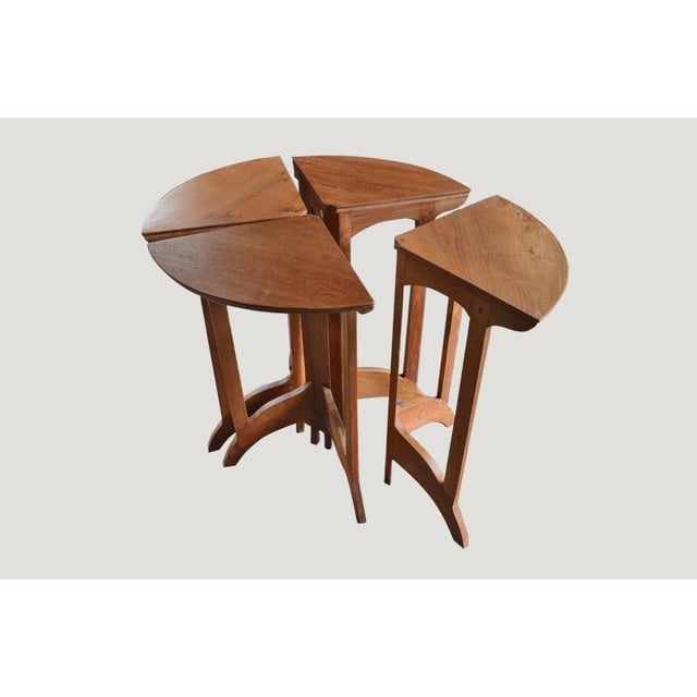 Art Deco Andrianna Shamaris Teak Wood Side Table For Sale - Image 3 of 5