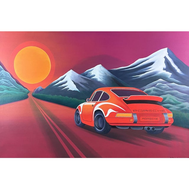 Marta Rynkiewicz, Sunrace: Race Against the Sun, Porsche, Acrylic on Canvas, 2025 For Sale