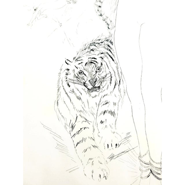 Leonard Foujita - Woman with Felines - Original Engraving For Sale - Image 11 of 14