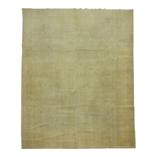 Early 20th Century Pale Green Yellow Persian Tabriz Rug - 10'4" x 13'9" For Sale