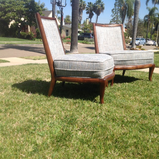 MidCentury Style Modern Slipper Chairs A Pair Chairish