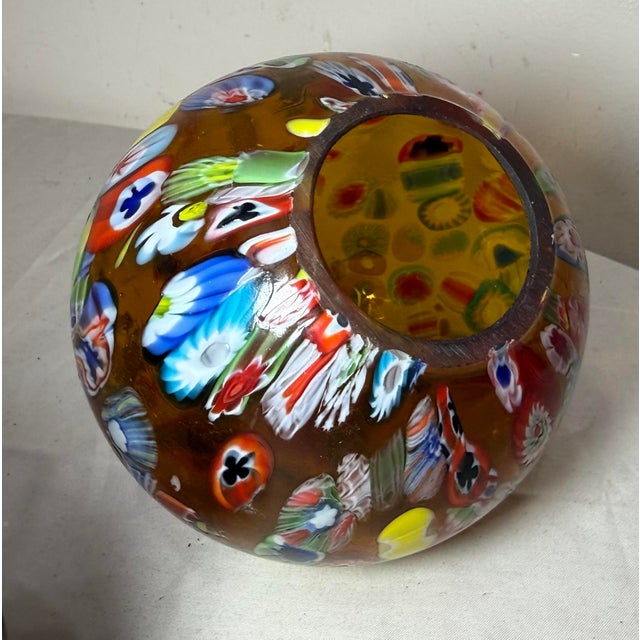 Antique Figural Patinated Bronze Man Wall Sconce Fixture Millefiori Glass Shade For Sale - Image 14 of 17