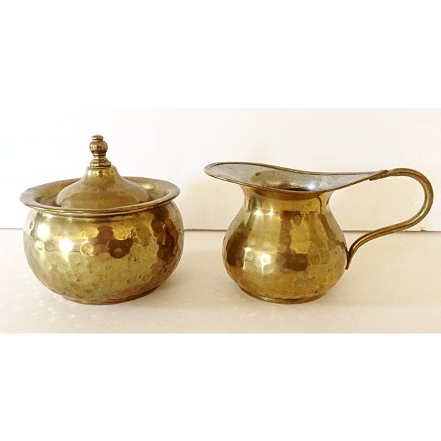 Hand Brass Cream and Sugar Pair Chairish