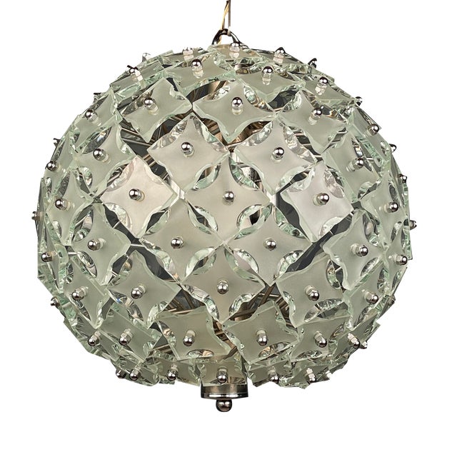 Art Glass Pendant Lamp Sputnik by Fontana Arte, Italy, 1960s For Sale