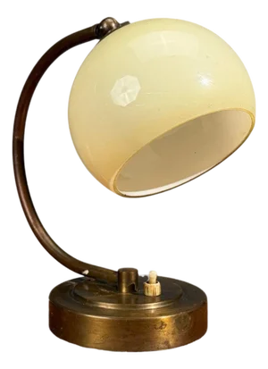 European Modern, Desk Lamp, Brass, Glass, Europe, 1970s
