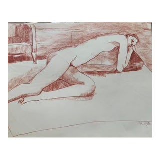 1970s Nude Sketch, Sanguine on Paper by Donald G Vogl For Sale