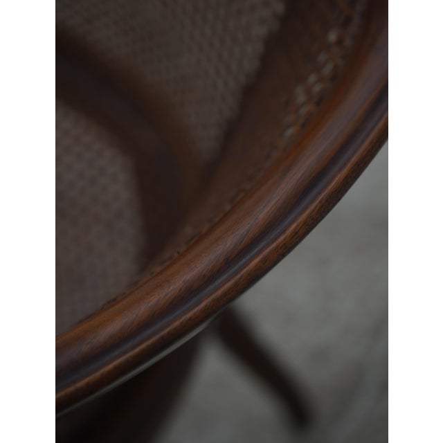 Vintage French Carved Cane Tub Chair For Sale - Image 10 of 18