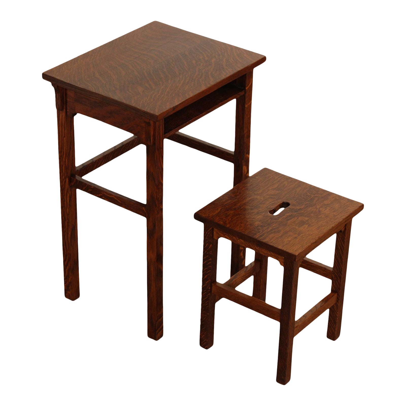 Antique Arts & Crafts Mission Oak Telephone Table with Stool A Pair Chairish