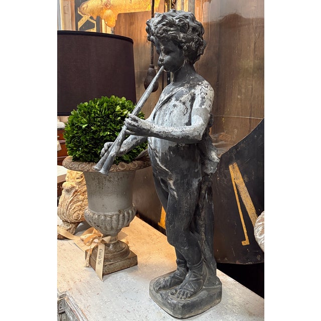 Late 19th Century English Piping Pan Lead and Zinc Fountain Figure For Sale - Image 4 of 18