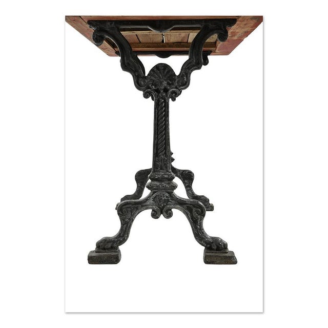 Cast Iron and Patinated Wood Bistro Table For Sale - Image 5 of 9