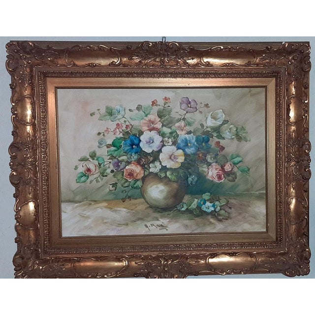 Alfonse Renè, Flowers, 1980, Oil on Canvas For Sale - Image 12 of 18