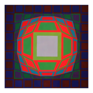 1970s Victor Vasarely Progression 3-8, Optic Art