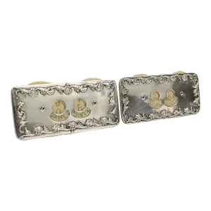 Pair of Antique Whiting Sterling Silver Whist Game Counters or Markers