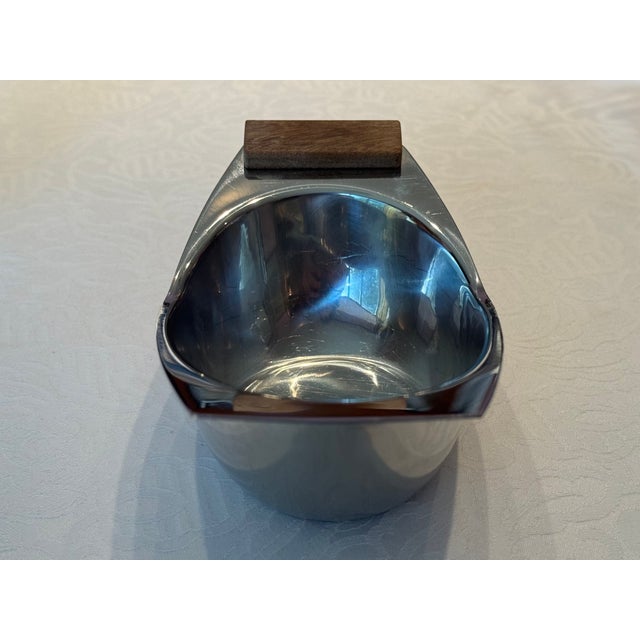 1960s 1960s Scandinavian Modernist Stainless Steel & Teak "Crescent" Server by Arthur Salm For Sale - Image 5 of 12