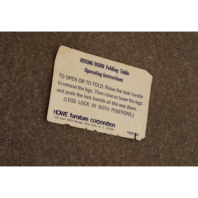 1970s 1970s Mid Century Modern Folding Table Jens Risom Burr Howe Furniture Oak Chrome White For Sale - Image 5 of 12