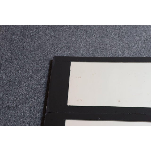 Vintage Three Panel Ebonized Shutter Form Mirrored Room Divider or Screen For Sale - Image 10 of 18