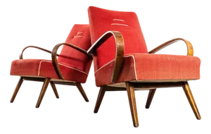 Chevron Slub Jacquard Sprung Seat Armchair by Jaroslav Šmídek, 1950s