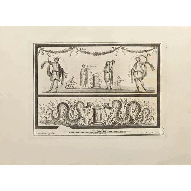 Serpents and Roman Ceremony from "Antiquities of Herculaneum" is an etching on paper realized by Carlo Nolli in the 18th...