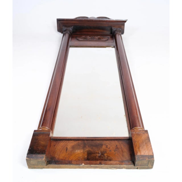 Antique Empire Mirror in Mahogany Frame, 1840s For Sale - Image 12 of 13