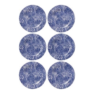 William Morris "Marigold" Blue and White Plates by Goodies - Set of 6 For Sale