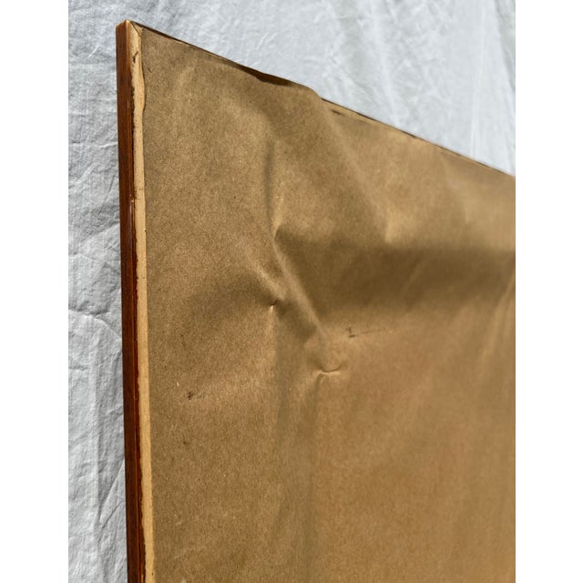 Italian Walnut Wood & Gold Distressed Floor Mirror For Sale - Image 13 of 13