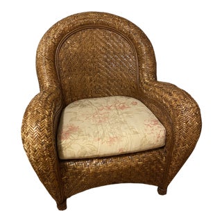 Pottery Barn Rattan Malabar Chair For Sale