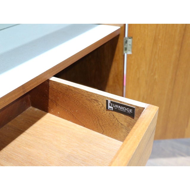 Wood 1960s Mid Century Modern Teak Bar Cabinet by Turnidge of London For Sale - Image 7 of 15