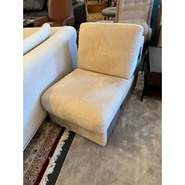 Italsofa 3 Pieces Microsuede Cream Sectional For Sale In San Francisco - Image 6 of 14