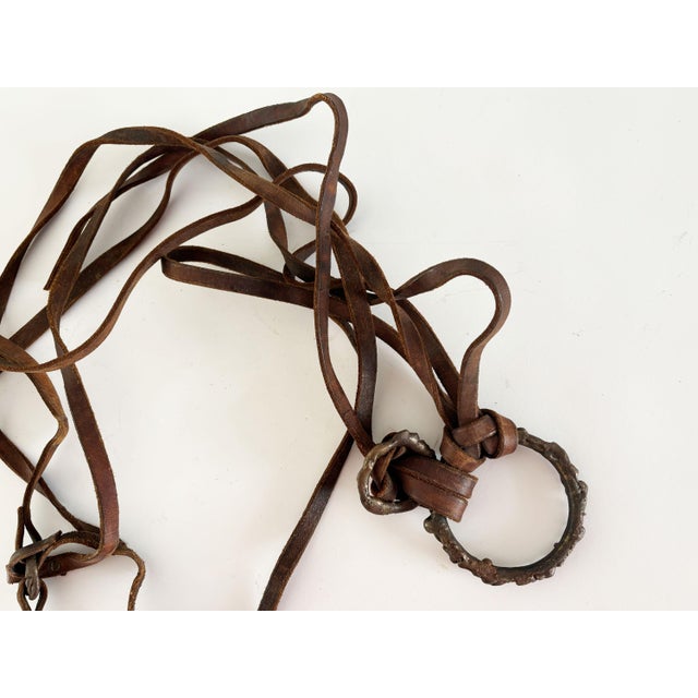 Animal Skin Vintage Leather Harness Strap Wall Hanging Decor For Sale - Image 7 of 7