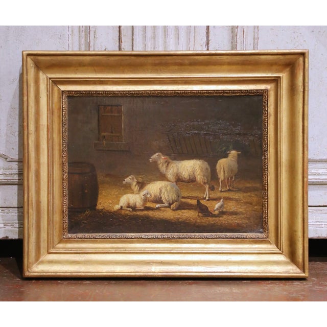 19th Century French Pastoral Sheep Painting Attributed to Jules Louis Rame For Sale In Dallas - Image 6 of 10