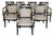 1960's Set 8 Regency Style Dolphin Head Ebonized & Gold Accent Armchairs For Sale