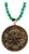Green Jade Stone Spiritual Soul Gold Medallion Pendant Necklace For Sale